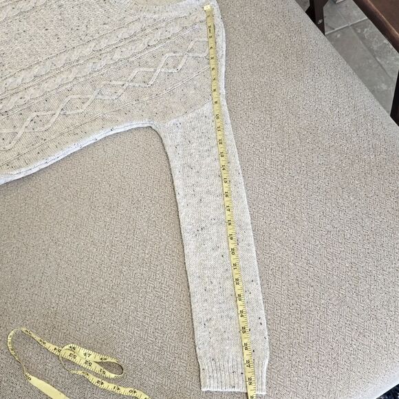 Roxy Light Gray Speckled Oversized Crew Neck Sweater - Size Small - Picture 11 of 12